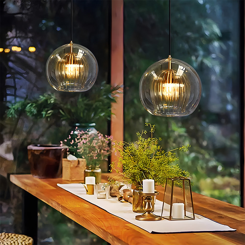 Lampsmodern-UK Nordic Modern Spherical Glass Pendant Light 1-Light
