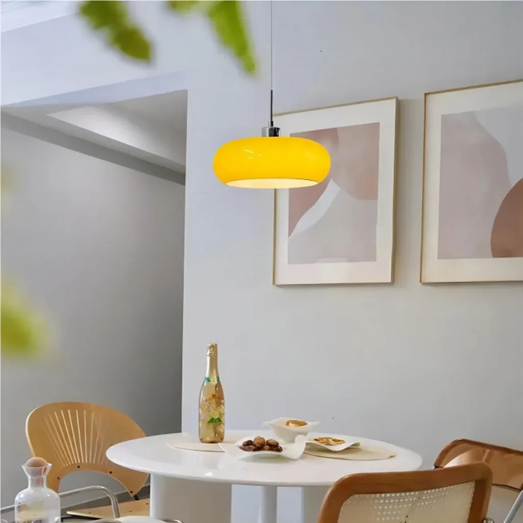 Bauhaus Kieran Glass Pendant Light Iron 1-Light