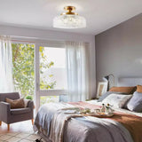 Nysa Elva Vintage Floral Clear Glass Ceiling Light Flush Mount