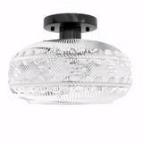 Nysa Elva Vintage Floral Clear Glass Ceiling Light Flush Mount