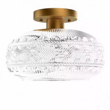 Nysa Elva Vintage Floral Clear Glass Ceiling Light Flush Mount