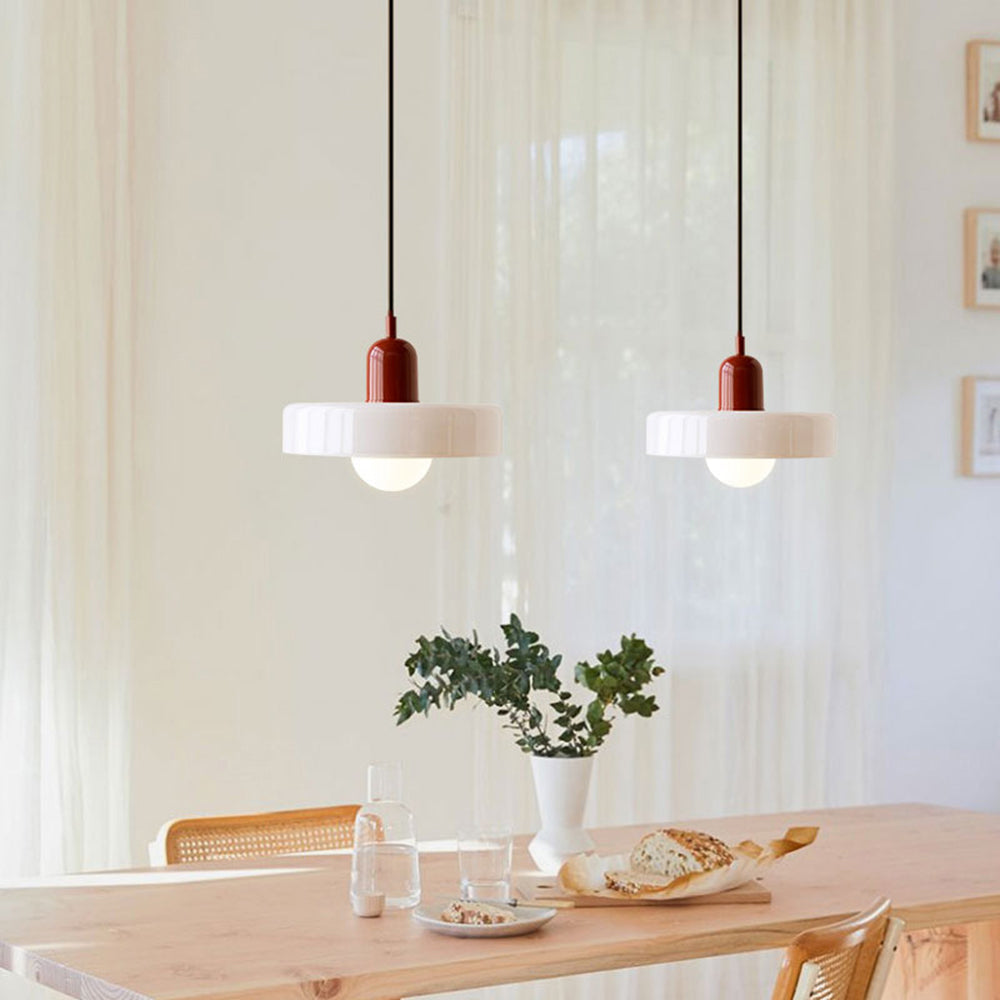 Lampsmodern-UK Bauhaus Glass LED Pendant Light Adjustable Cord 9.8in×7.1in
