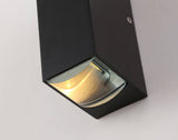 Close-up of the wall sconce light aperture and clear diffuser lens