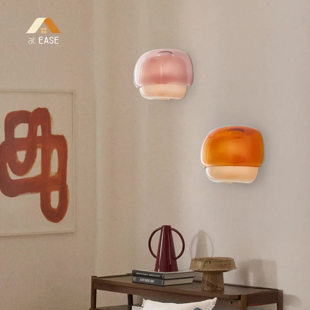 Orvenis Macaron Glass Wall Light Modern Dual-Colored Sconce