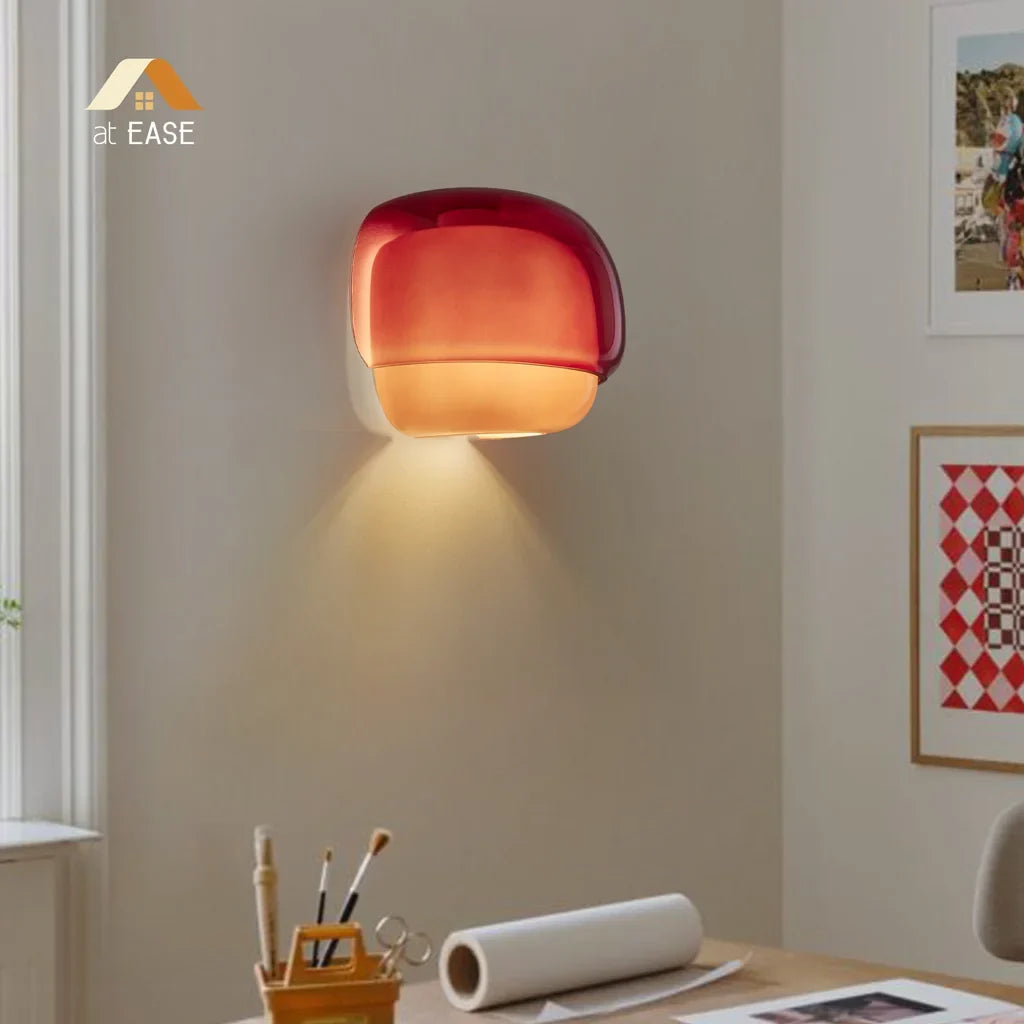 Orvenis Macaron Glass Wall Light Modern Dual-Colored Sconce