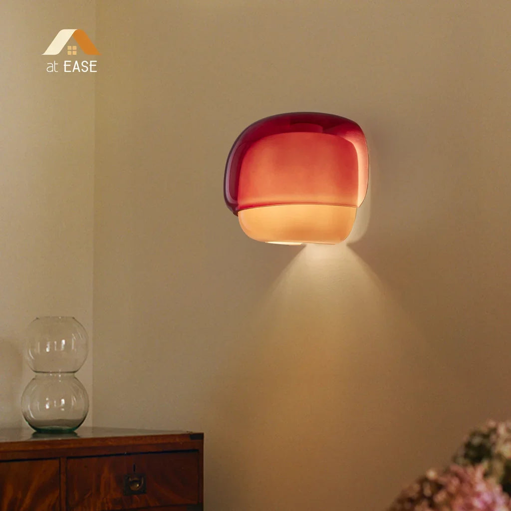 Orvenis Macaron Glass Wall Light Modern Dual-Colored Sconce