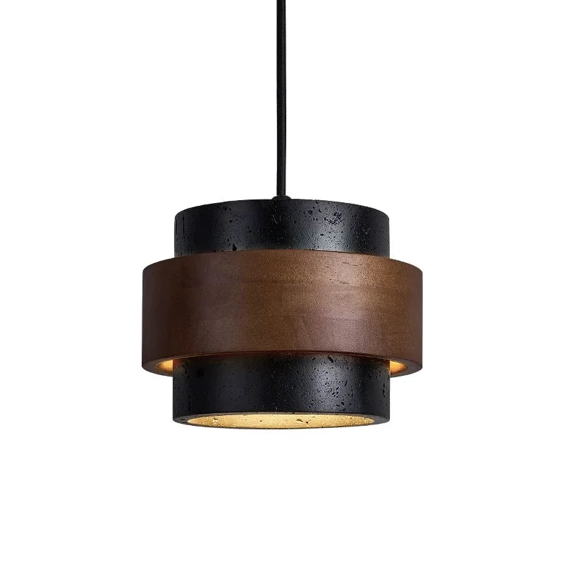 Orvina Travertine Cylinder Pendant Light Modern Japandi Minimalist