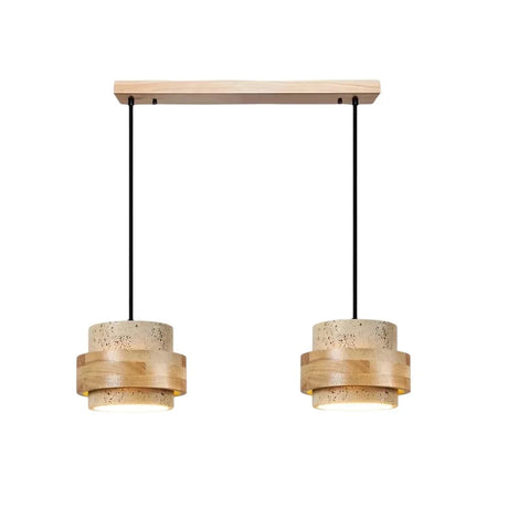 Orvina Travertine Cylinder Pendant Light Modern Japandi Minimalist