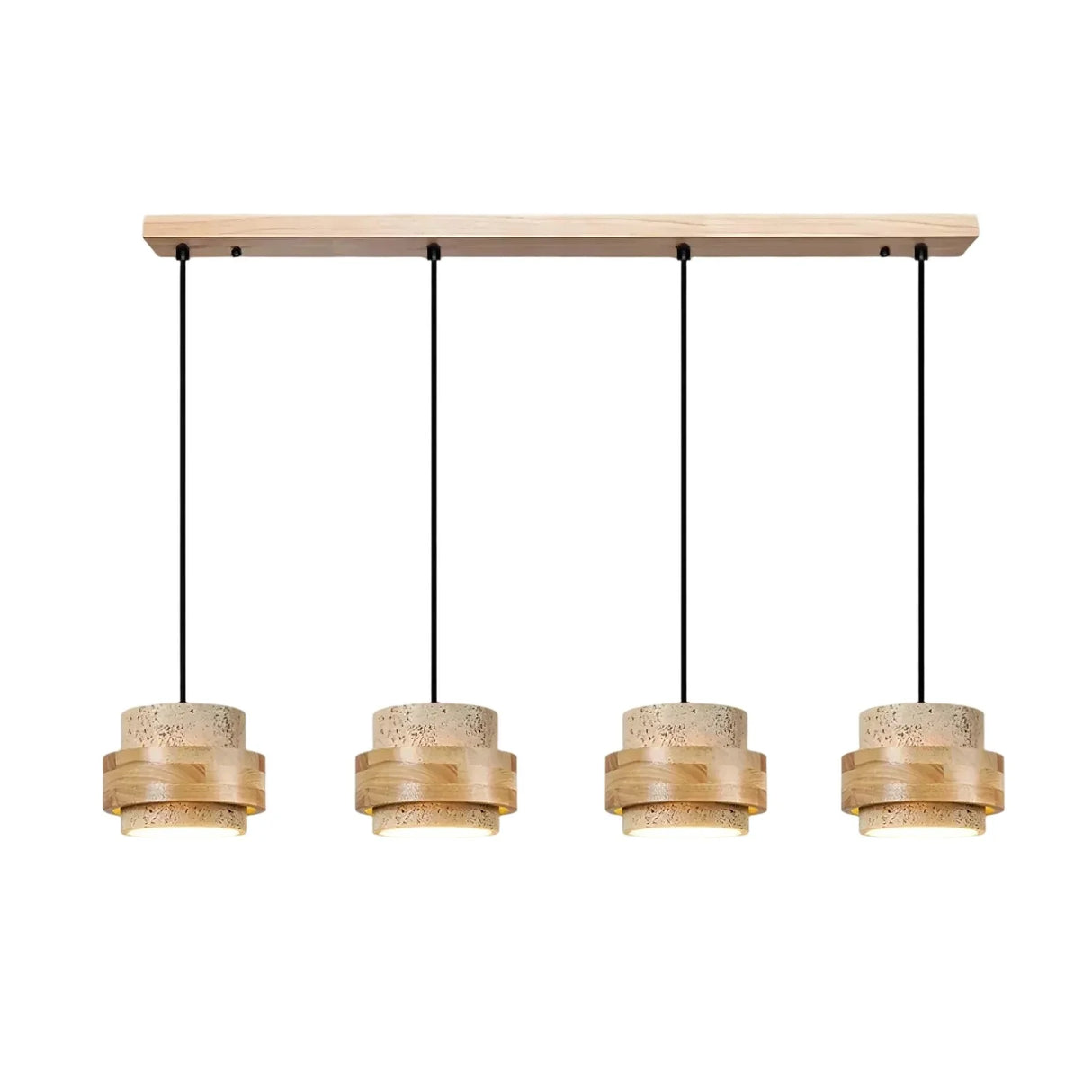 Orvina Travertine Cylinder Pendant Light Modern Japandi Minimalist