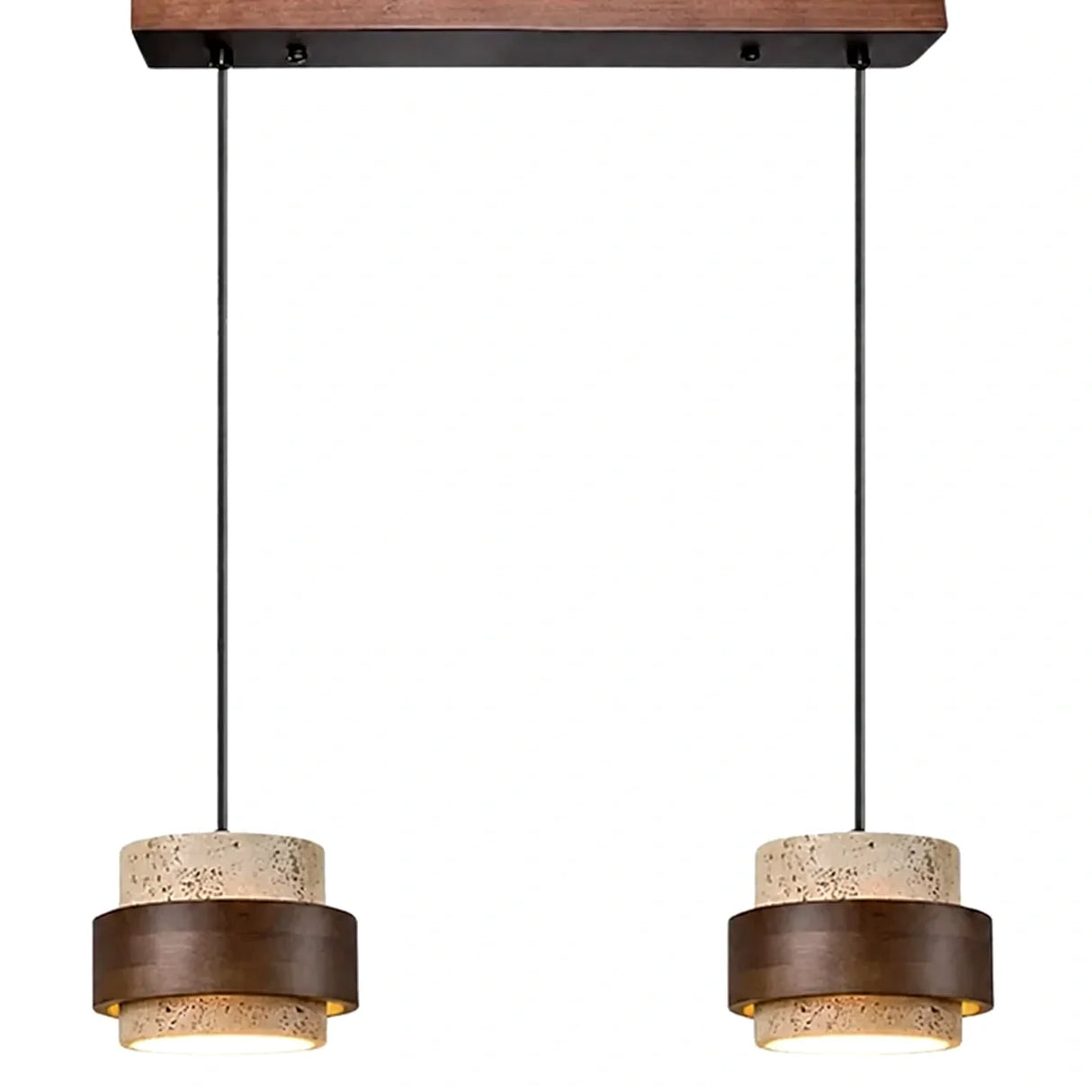 Orvina Travertine Cylinder Pendant Light Modern Japandi Minimalist
