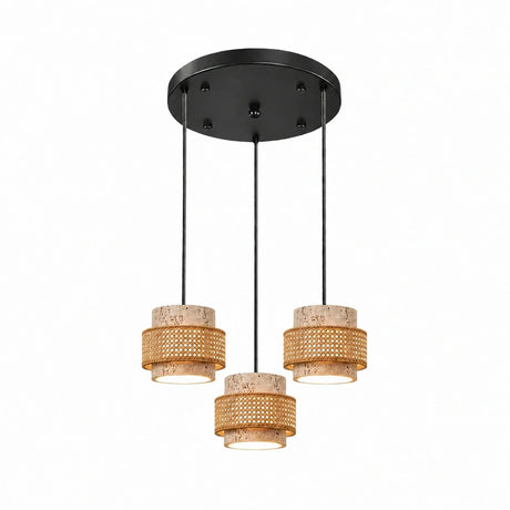 Orvina Travertine Cylinder Pendant Light Modern Japandi Minimalist