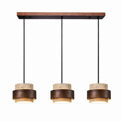 Orvina Travertine Cylinder Pendant Light Modern Japandi Minimalist