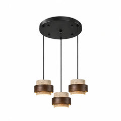 Orvina Travertine Cylinder Pendant Light Modern Japandi Minimalist