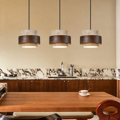 Orvina Travertine Cylinder Pendant Light Modern Japandi Minimalist