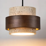 Orvina Travertine Cylinder Pendant Light Modern Japandi Minimalist