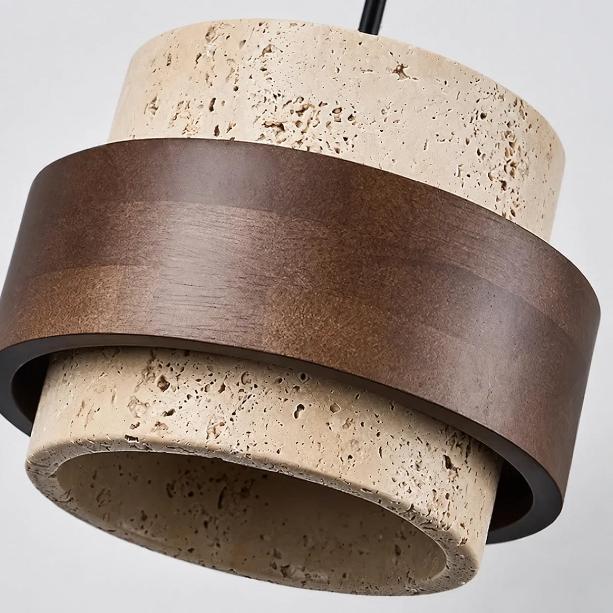 Orvina Travertine Cylinder Pendant Light Modern Japandi Minimalist