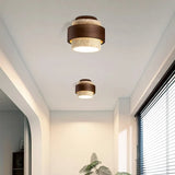 Travertine ceiling light detail showing the GX53 light aperture underneath