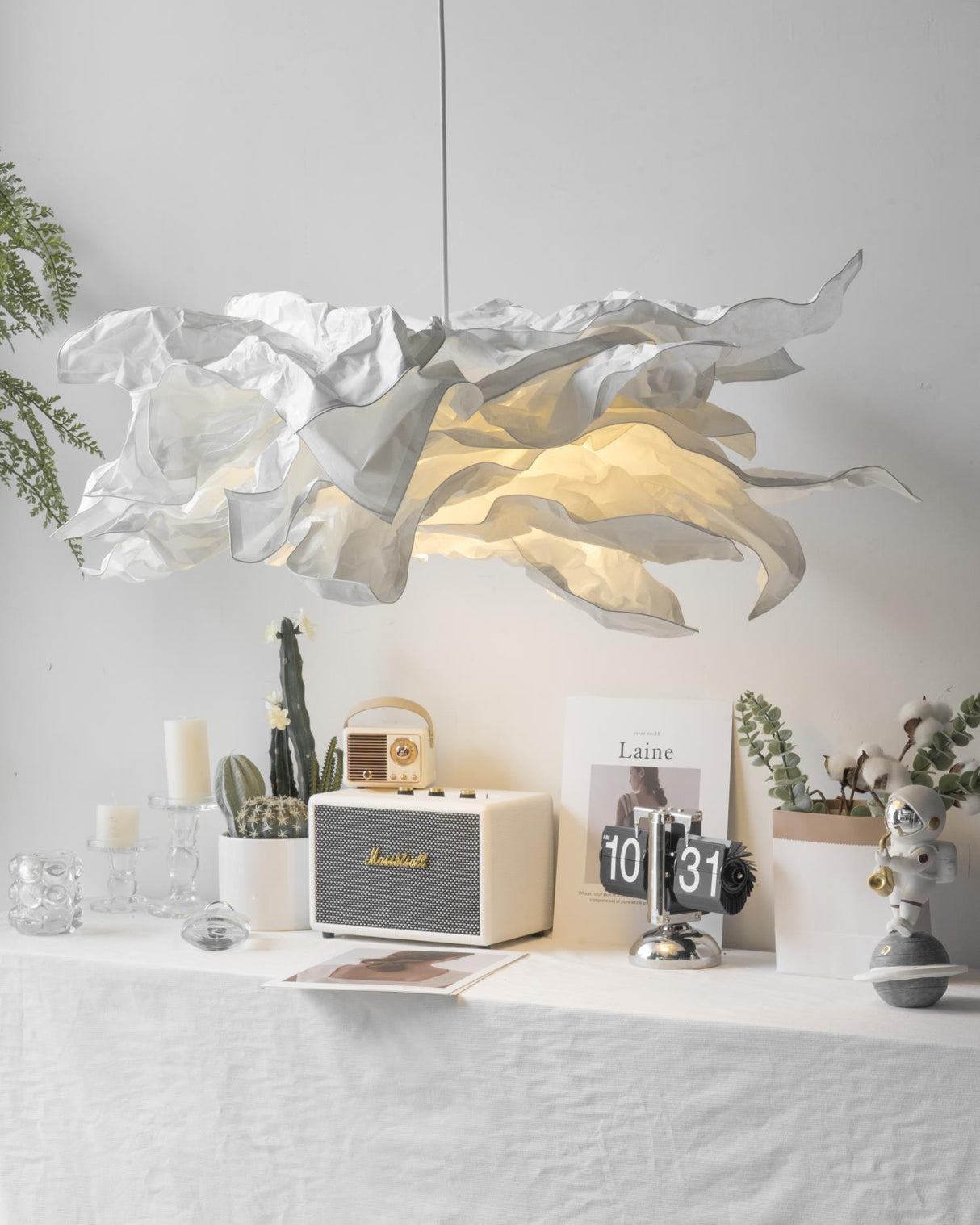 Modern Minimalist Paper Pendant Light Metal 1-Light