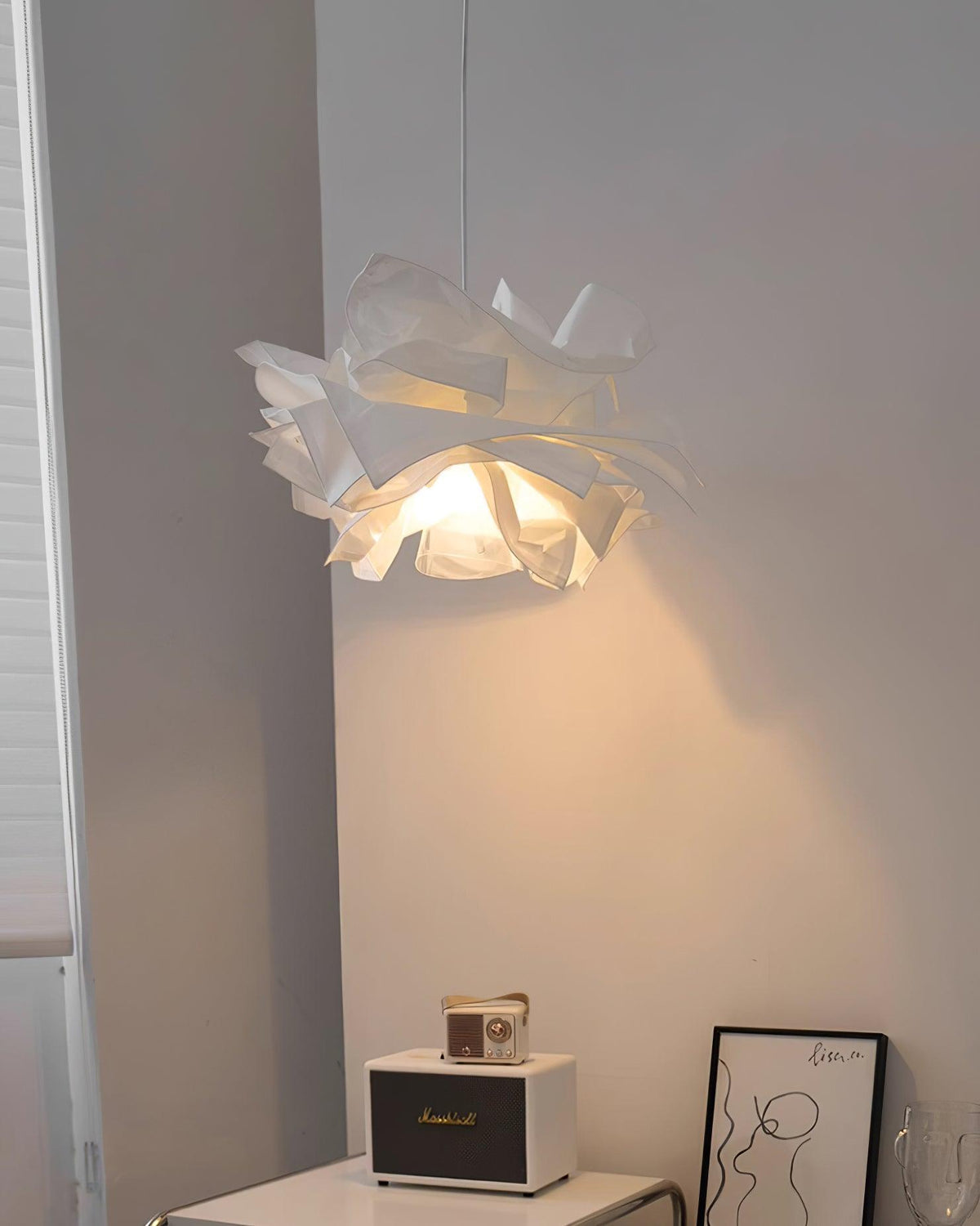 Modern Minimalist Paper Pendant Light Metal 1-Light