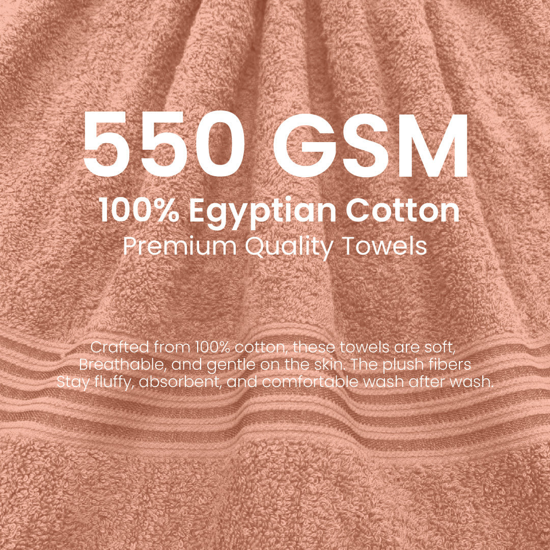Premium Bath Towel Sets – 100% Egyptian Cotton, 550 GSM, 4 and 8-Piece Sets