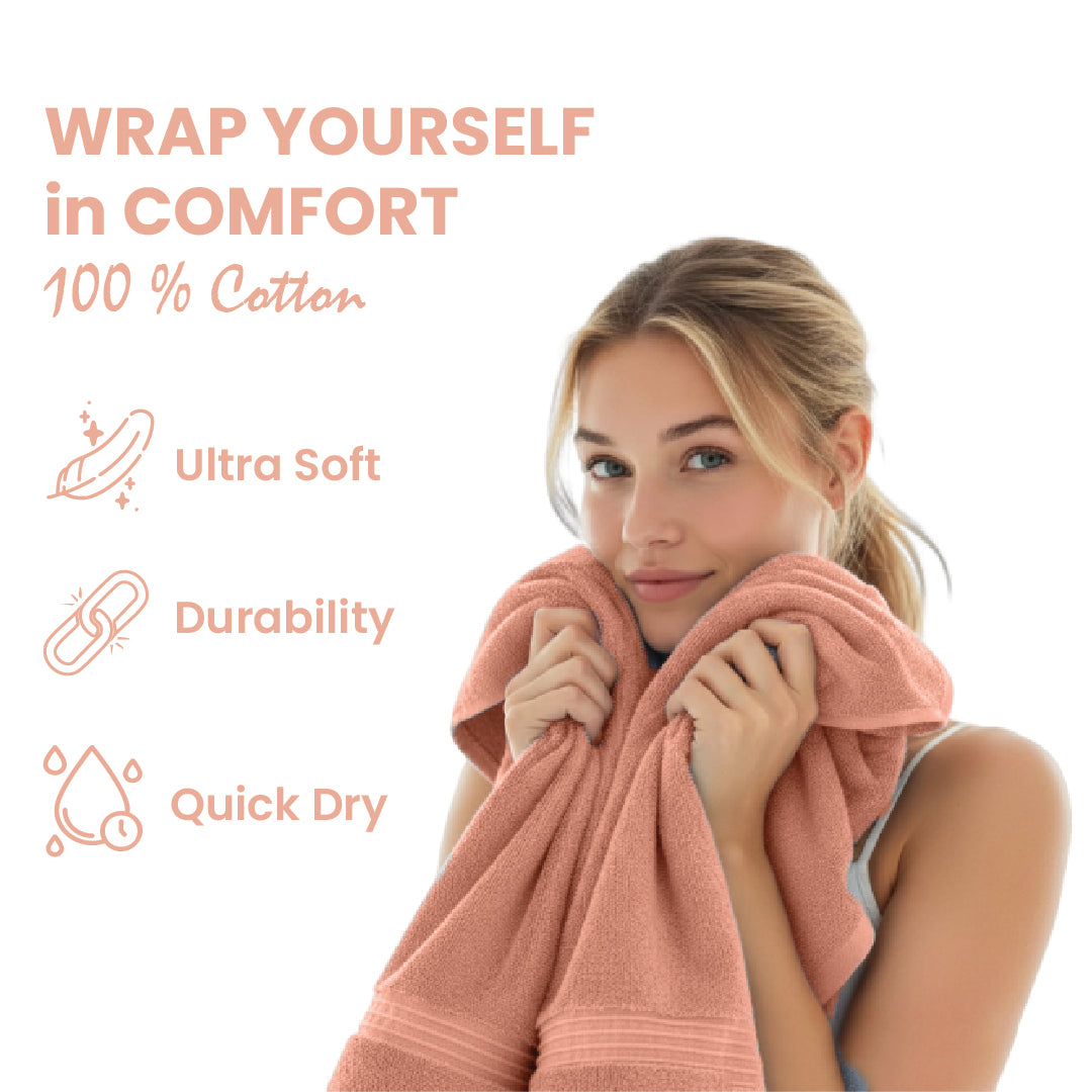 Premium Bath Towel Sets – 100% Egyptian Cotton, 550 GSM, 4 and 8-Piece Sets