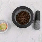 Polished Granite Mortar and Pestle for Herbs, Avocado, Salsa