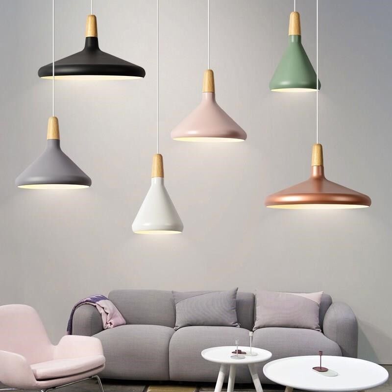 Lampsmodern-UK Nordic Macaron Solid-Wood Pendant Light E26/E27 Modern