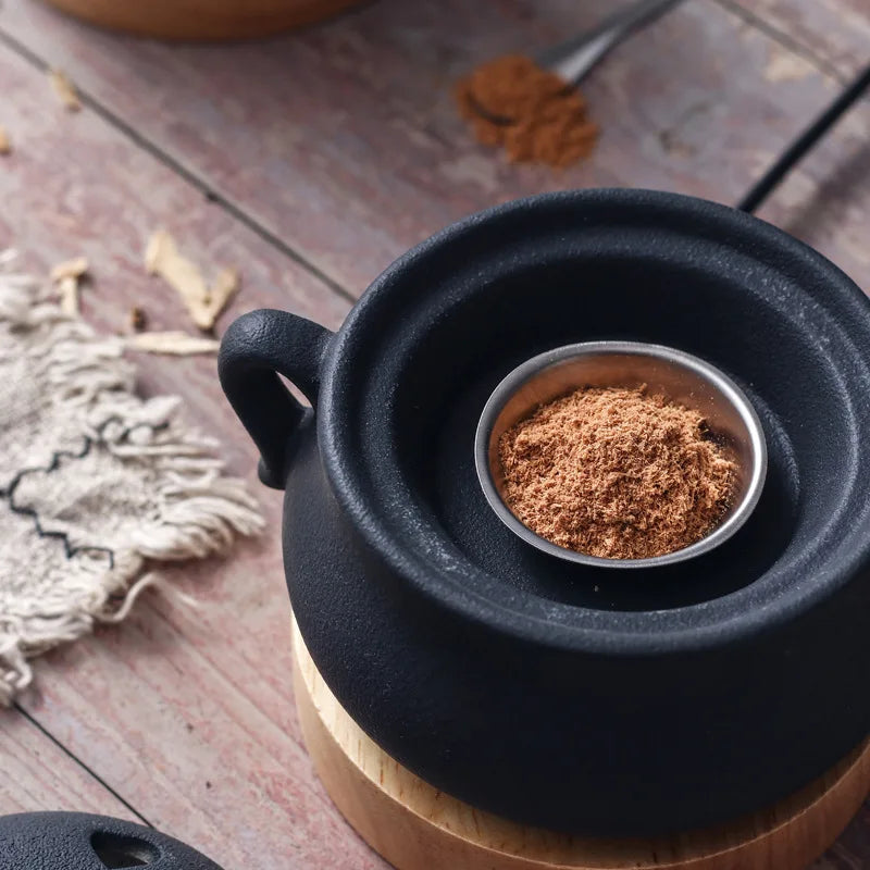 Elegant Black Ceramic Timed Electric Incense Burner 25ml