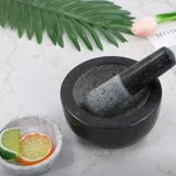 Polished Granite Mortar and Pestle for Herbs, Avocado, Salsa