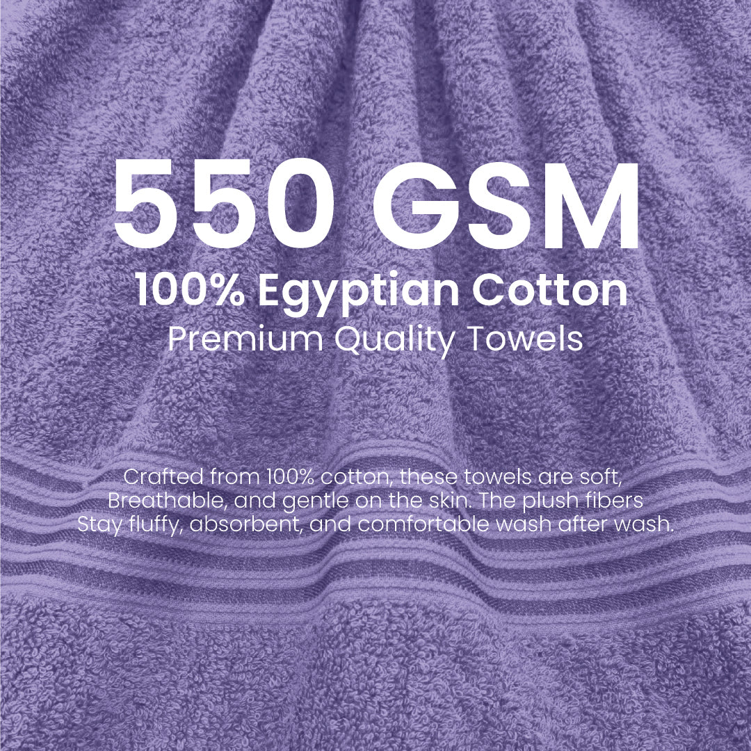 Premium Bath Towel Sets – 100% Egyptian Cotton, 550 GSM, 4 and 8-Piece Sets
