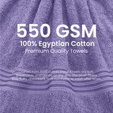 Premium Bath Towel Sets – 100% Egyptian Cotton, 550 GSM, 4 and 8-Piece Sets