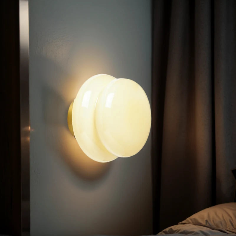 Pyris Bauhaus Opal Glass Wall Light Modern Sconce
