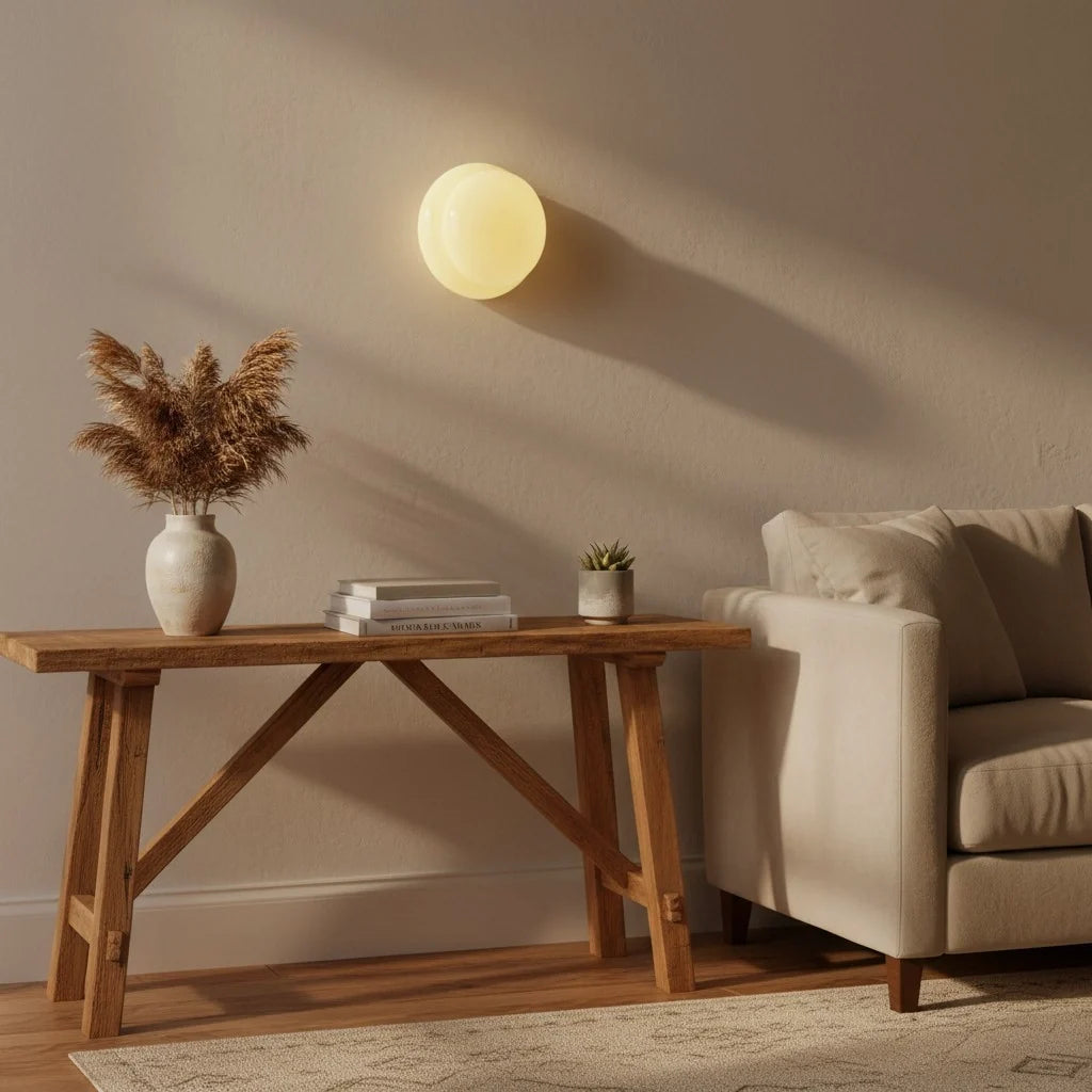 Pyris Bauhaus Opal Glass Wall Light Modern Sconce