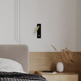 Warm 3000K glow from the wall mounted reading light in a dim bedroom