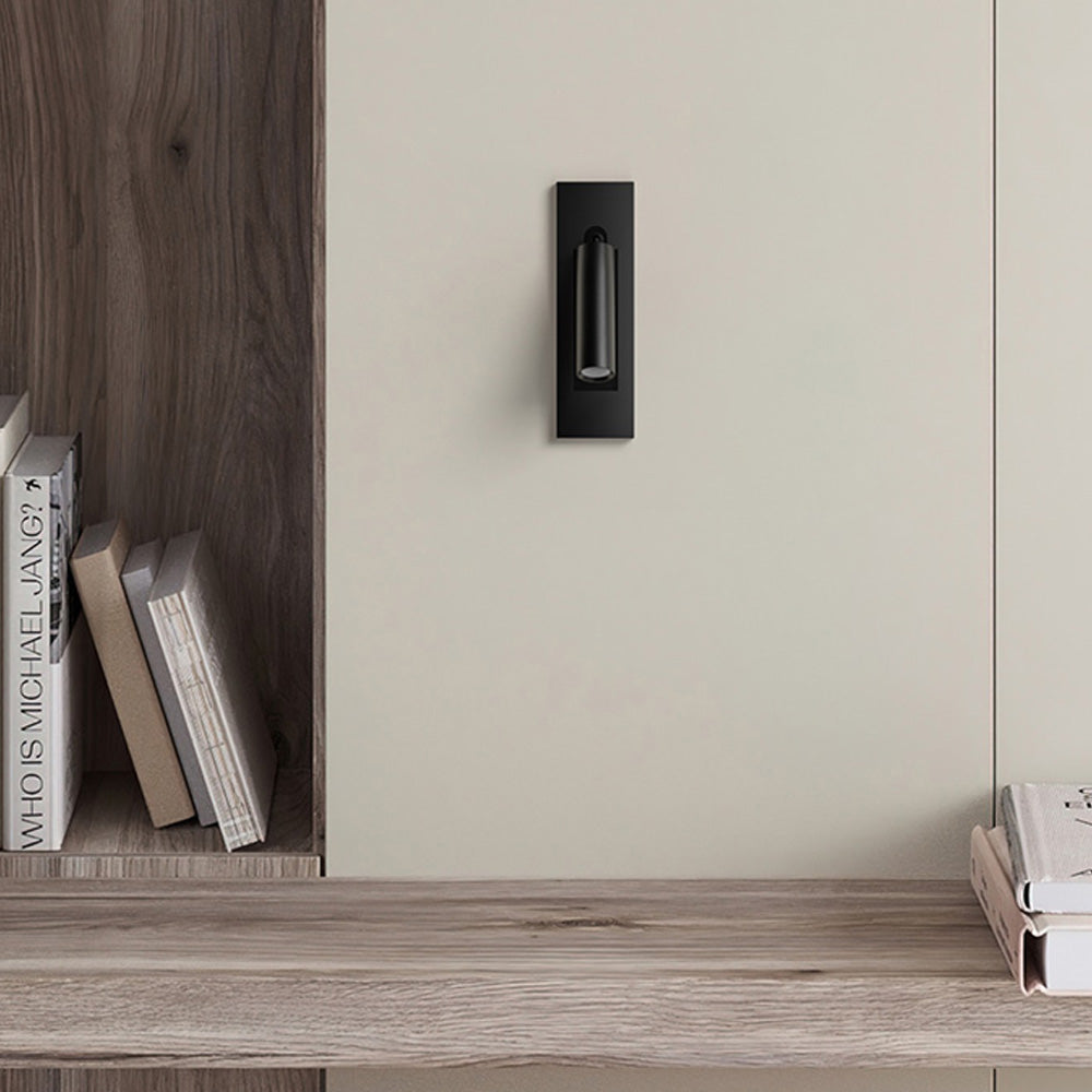 Reading wall light shown at an angle to reveal its depth