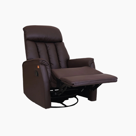 Brown recliner chair on a white background