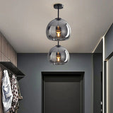 Lampsmodern-UK Retro Copper Glass Ceiling Light Semi-Flush 9.8in