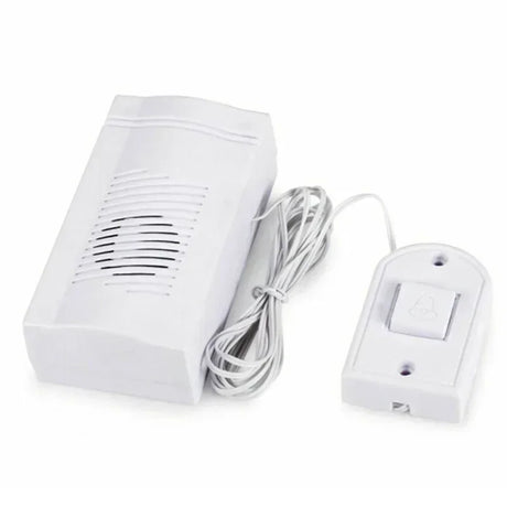 Wired Door Bell – Battery Powered Home Chime With White Button.