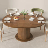 Adjustable Round Dining Table 43.3-59in Modern Farmhouse Design
