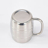 Double-Layer Stainless Steel Insulated Beer Mug with Handle