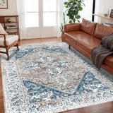 VIKAMA Bohemian Velvet Anti-Slip Crystal Print Living Room Rug
