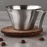 Stainless Steel Espresso Extraction Cup with Etched Scale and Handle