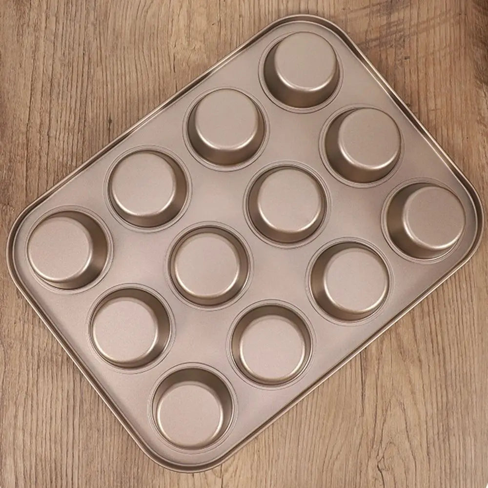 Mini Muffin Pan - 12 Cup Non-Stick Carbon Steel Baking Tray