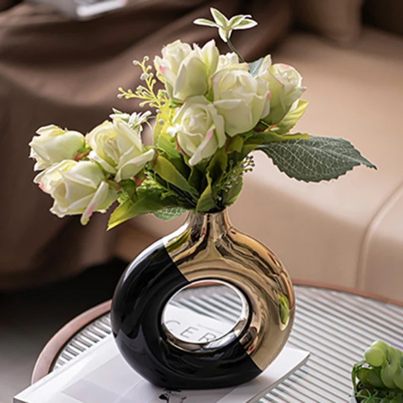 Nordic Ceramic Luxury Flower Vase Minimalist Tabletop Home Decor