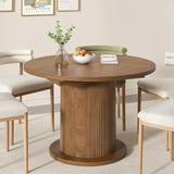 Adjustable Round Dining Table 43.3-59in Modern Farmhouse Design