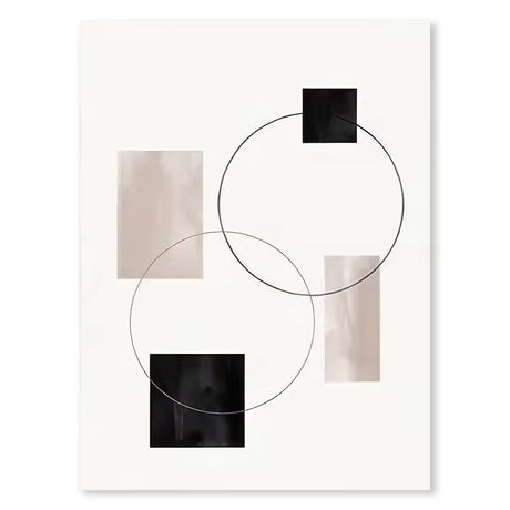 Abstract Geometric Wall Art – Black and White Nordic Canvas Prints