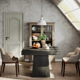 Tribesigns 31.5in Square Farmhouse Dining Table Pedestal for Four