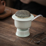 Celadon Ceramic High-Temp Electric Incense Burner with Timer 110V