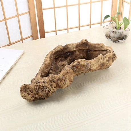 Resin Driftwood Tree Stump Planter Rustic Succulent Pot Indoor Outdoor