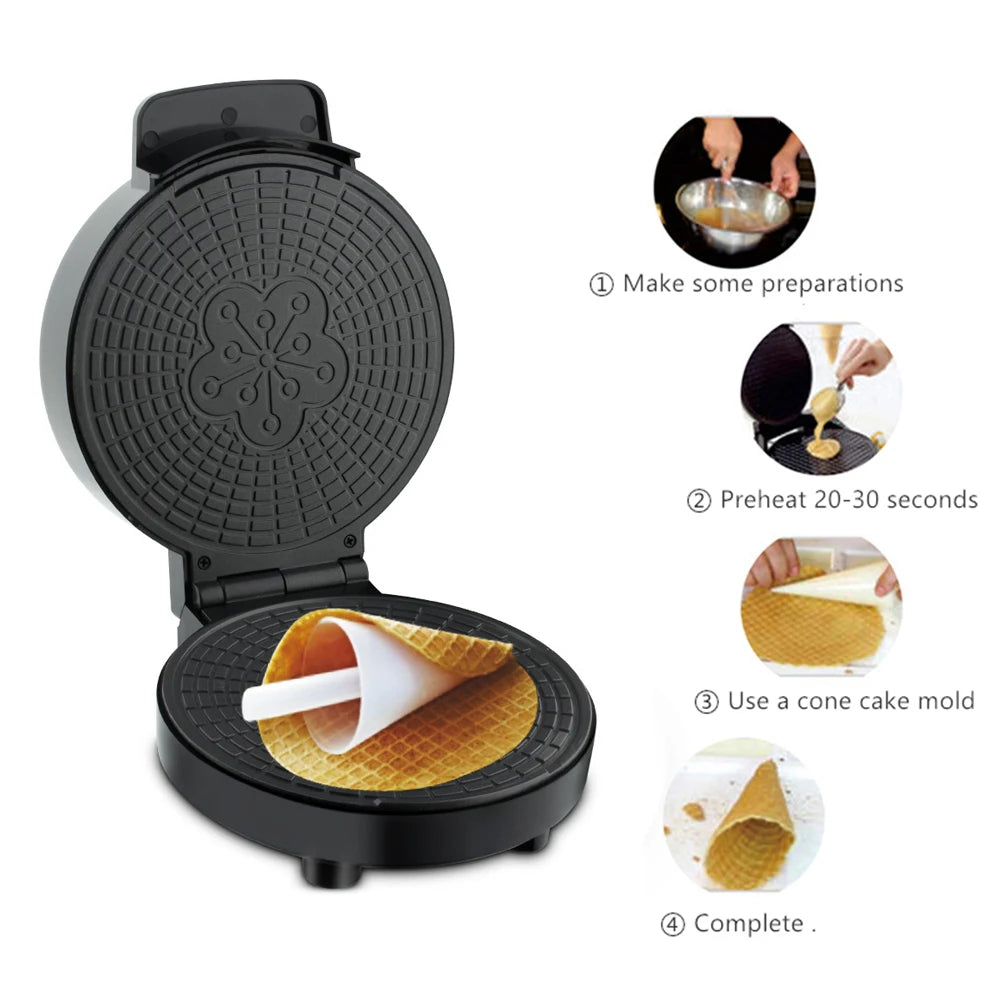 Sokany Electric Crispy Egg Roll & Waffle Cone Maker 1000W